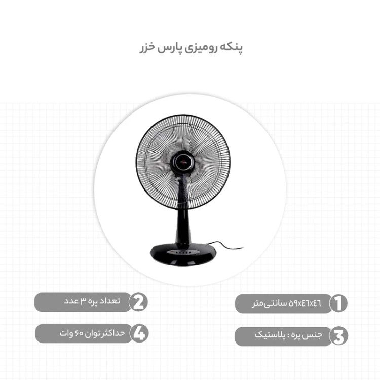 پنکه رومیزی مدل ریما با کنترل RIMA