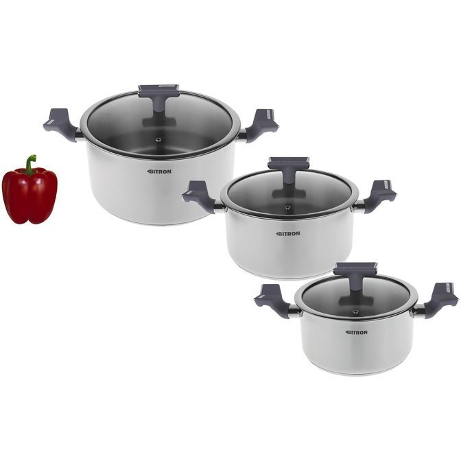 سرویس قابلمه 12 پارچه استیل بایترون مدل BSX-600