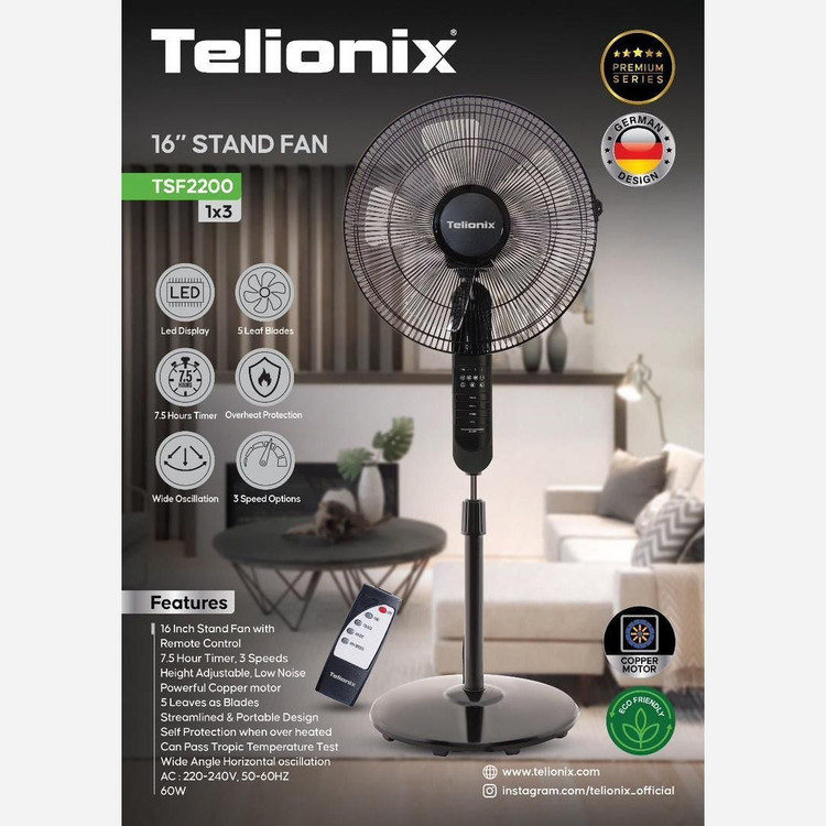 پنکه ایستاده تلیونیکس مدل TSF2200